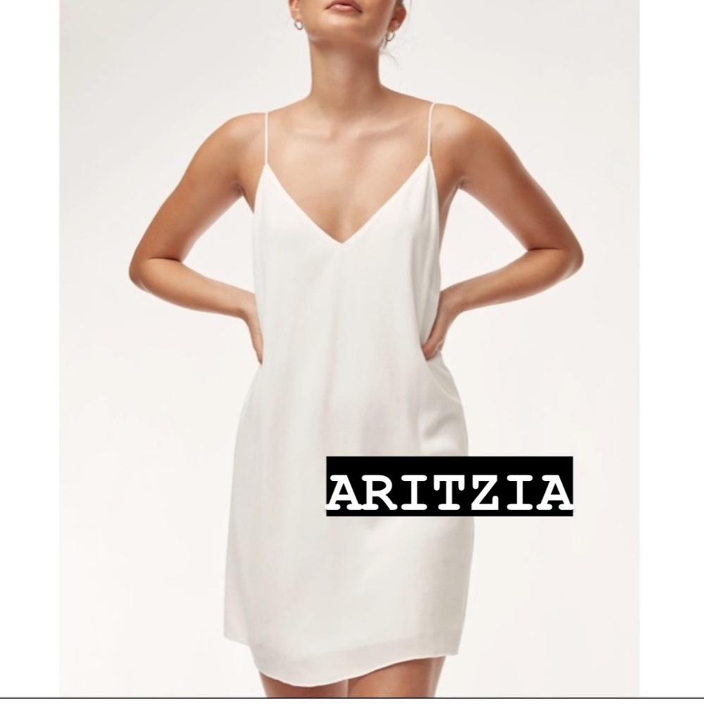Aritzia Cream Slip Mini Dress